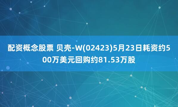 配资概念股票 贝壳-W(02423)5月23日耗资约500万美元回购约81.53万股